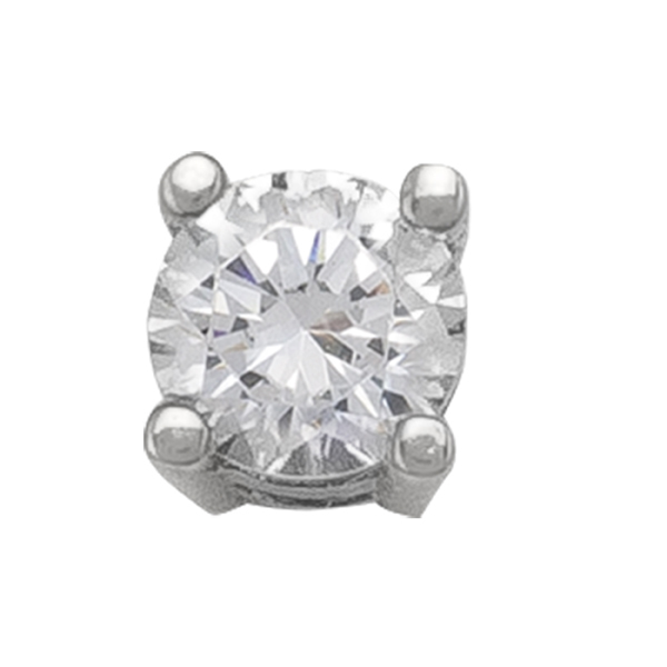 EN4951-10KW 10K Silver Cubic Zirconia Stud Earrings - 1.1g