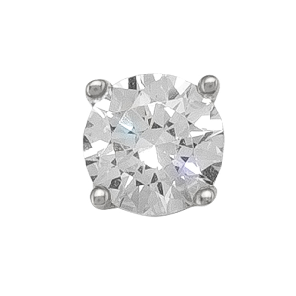 EN4952-10KW 10K Silver Cubic Zirconia Stud Earrings - 1.3g