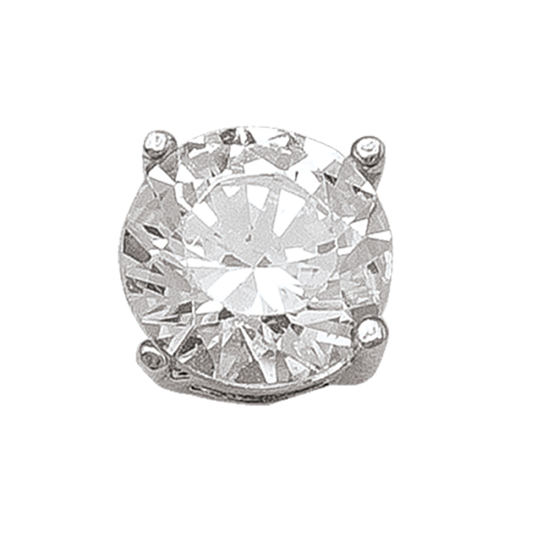 EN4953-10KW 10K Silver Cubic Zirconia Stud Earrings - 1.7g