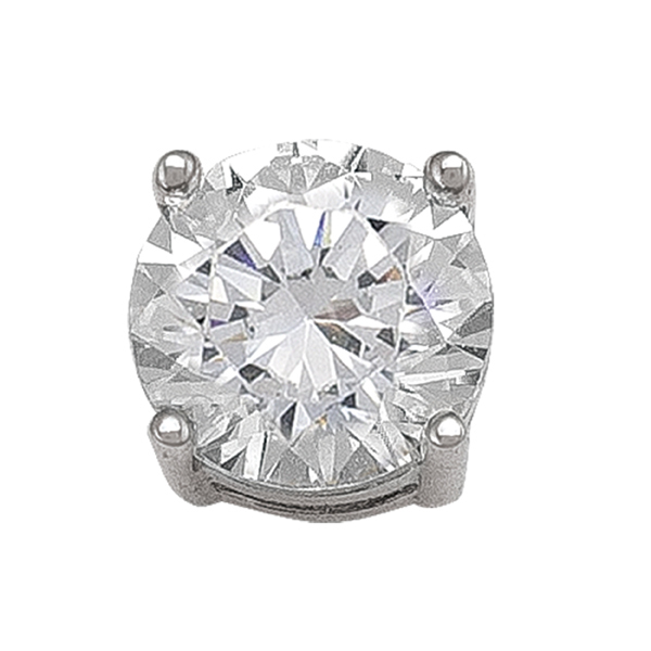 EN4954-10KW 10K Silver Cubic Zirconia Stud Earrings - 2.5 g