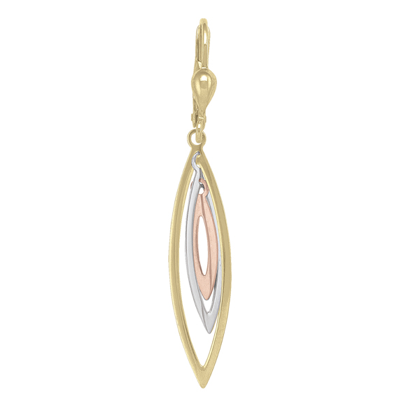 ETECA52-10K3T 10K Gold, Silver & Rose Gold Fashion Drop Earrings - 2 g