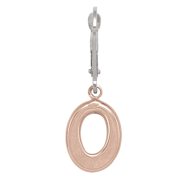 ETECA80-10K2T 10K Rose Gold & Silver Fashion Drop Earrings - 1.8 g
