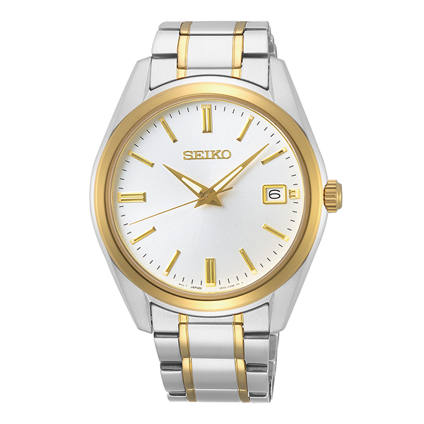 SUR312 Mens Quartz Water Resistant Watch - Silver & Gold -  Seiko