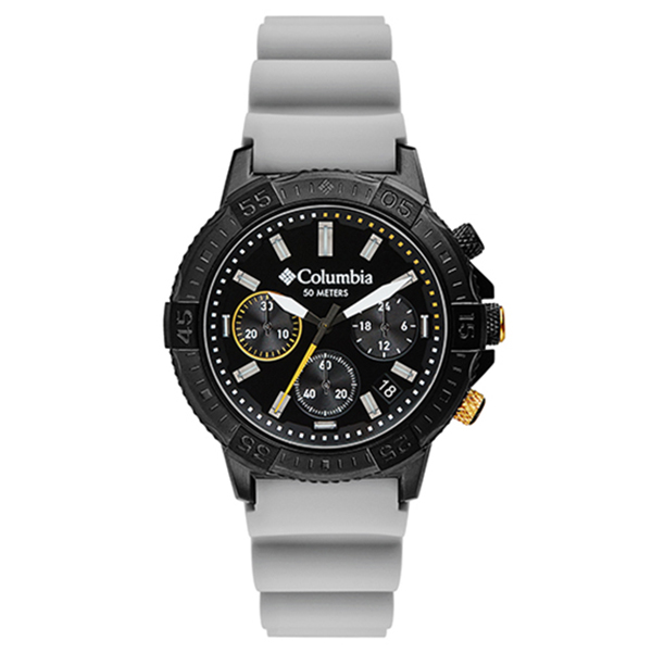 CSC03-005 10 in. Peak Patrol Chronograph Day Date Gray Silicone Watch for Men, Black -  Columbia