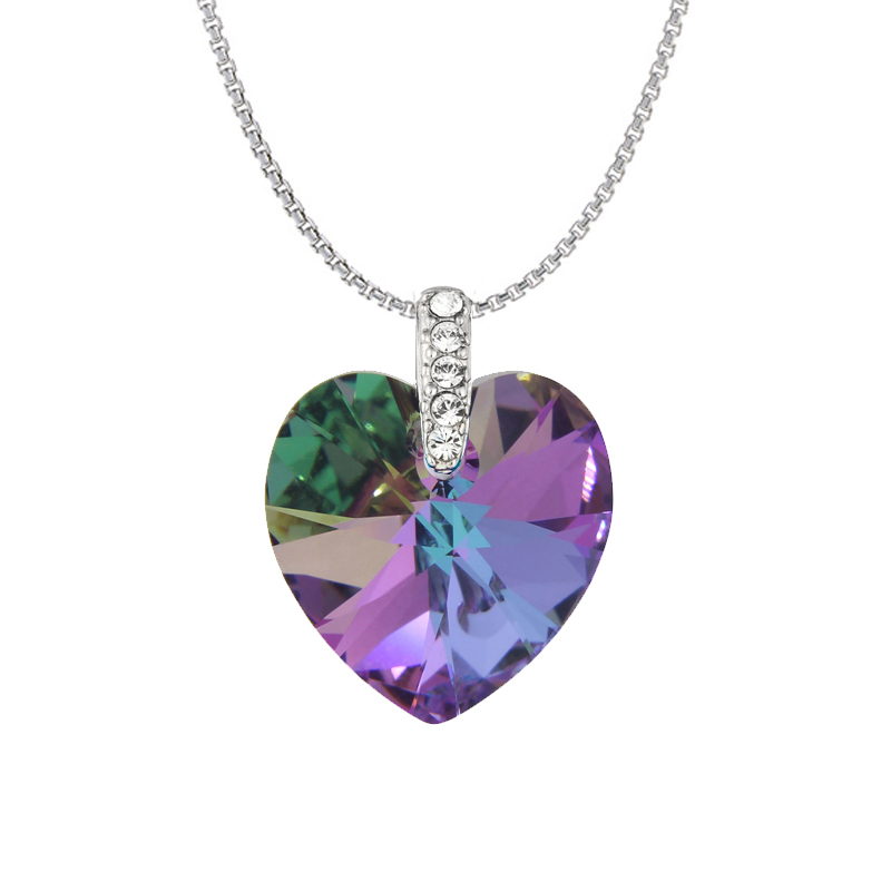 Picture of Cheri Jadore P8201-SE-CRYVL Swarovski Elements Crystal Heart Necklace - Vitrail Light