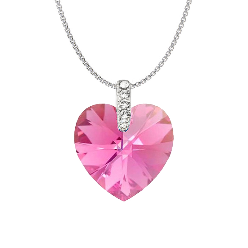 Picture of Cheri Jadore P8201-SE-ROSE Swarovski Elements Crystal Heart Necklace - Rose