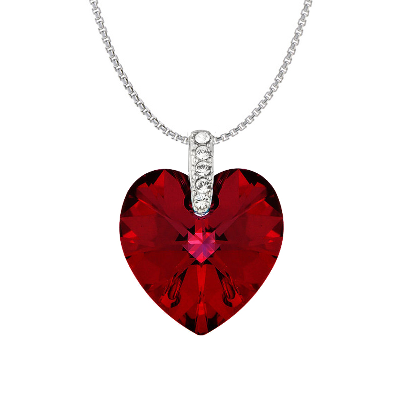 Picture of Cheri Jadore P8201-SE-SIMAAB Swarovski Elements Crystal Heart Necklace - Red