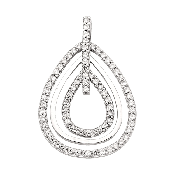 10K White Gold Fashion Pendant, Silver - 3.5 g