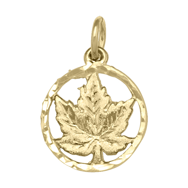 Picture of Cheri Jadore PN6528-10KY 10K Gold Charm Maple Leaf Pendant - 1.4 g