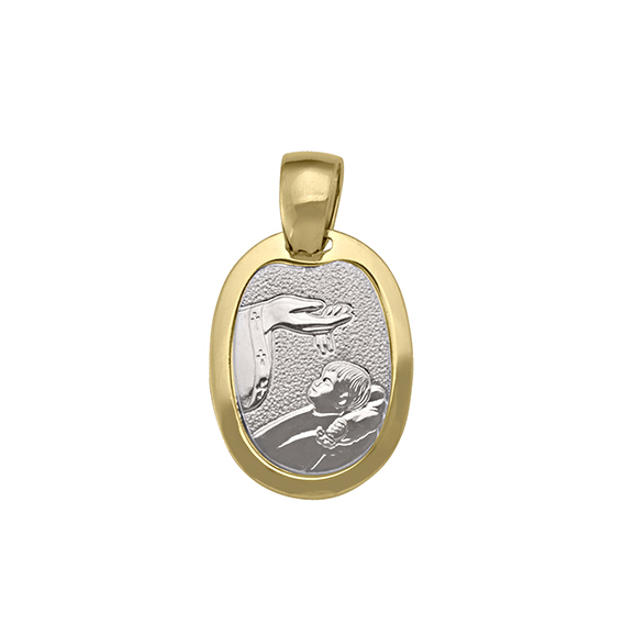Picture of Cheri Jadore PST03-18K-2T 18K Two Tone Baptism Pendant&#44; Silver & Gold - 2 g