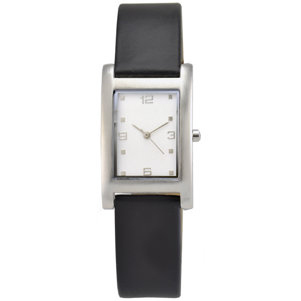 Picture of Matsuda 231-00SLBK Slender Silver Tank Style Ladies Watch - Black