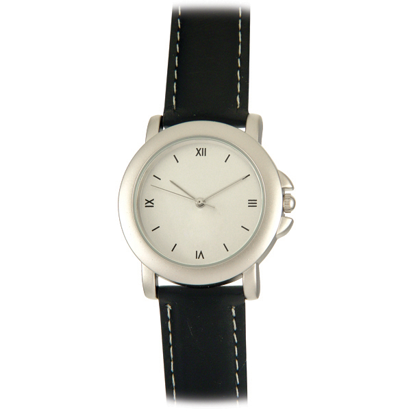 Picture of Matsuda 602-00 34.5 mm Style Unisex Watch with Black Leather Strap, Silver