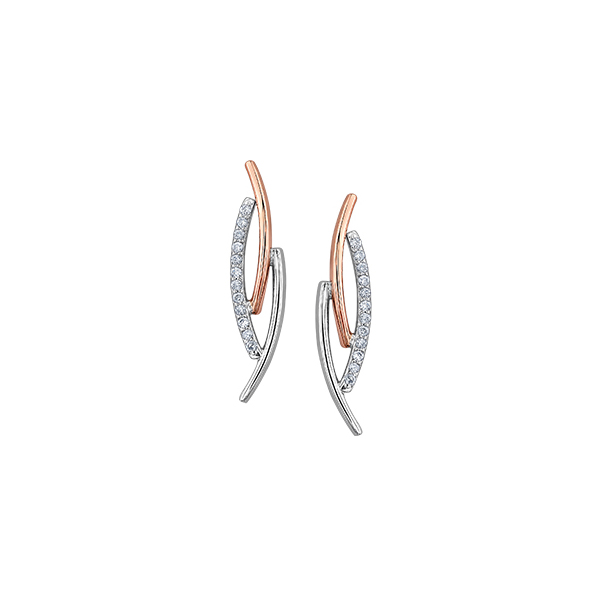 Picture of Cheri Jadore E3092-10T-075 Diamond Earrings in 10K&#44; Rose & White Gold - 0.075 CT. TW.