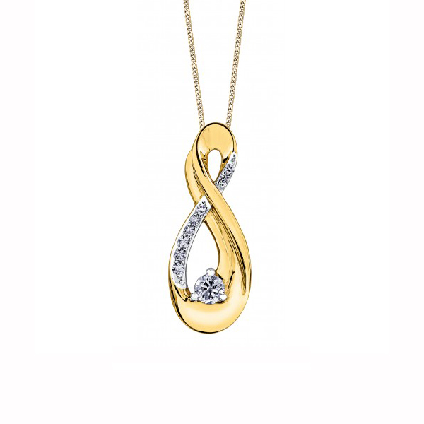 Picture of Cheri Jadore P2922-10Y-25 Canadian Diamond Infinity Pendant in 10K&#44; Yellow Gold - 0.25 CT. TW.