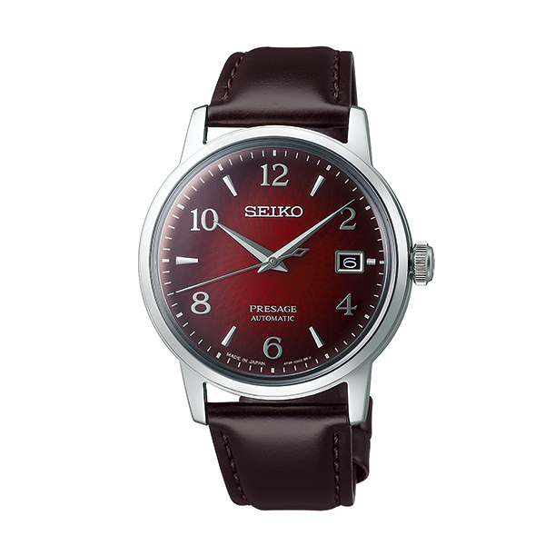 SEIKO Presage Red SRPE41 Brown Leather Automatic Men