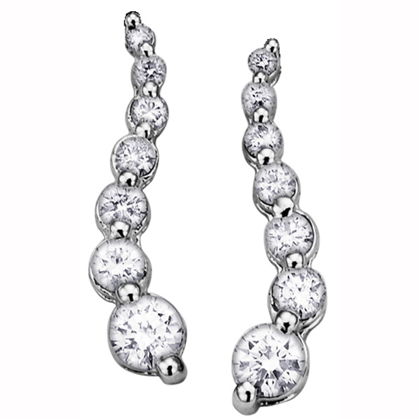 Picture of Cheri Jadore E2237-14W-50 Diamond Drop Earrings in 14K&#44; White Gold - 0.50 CT. T.W.