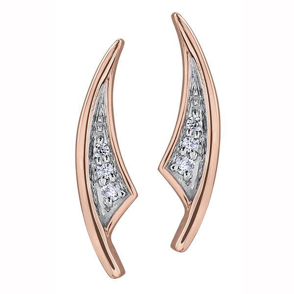 Picture of Cheri Jadore E3479-10T-05 Earrings with Diamond&#44; 10K White & Rose Gold - 0.05 CT. T.W.