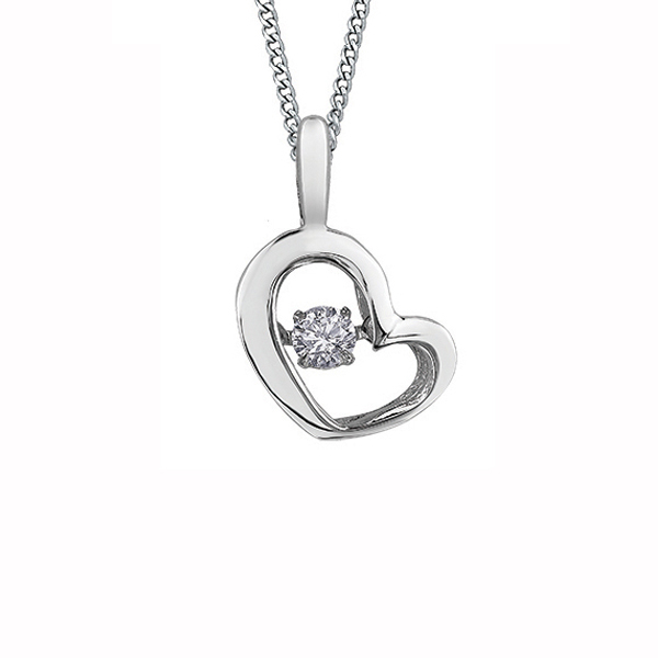 Picture of Cheri Jadore P3113-10W-05 Diamond Solitaire Heart Pendant in 10K&#44; White Gold - 0.05 CT.