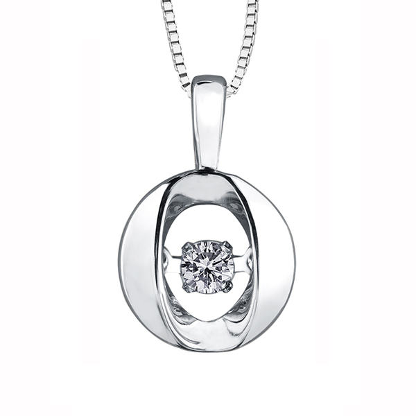 Picture of Cheri Jadore P3195-SS-05 Canadian Diamond Solitaire Oval Pendant&#44; Sterling Silver - 0.05 CT.