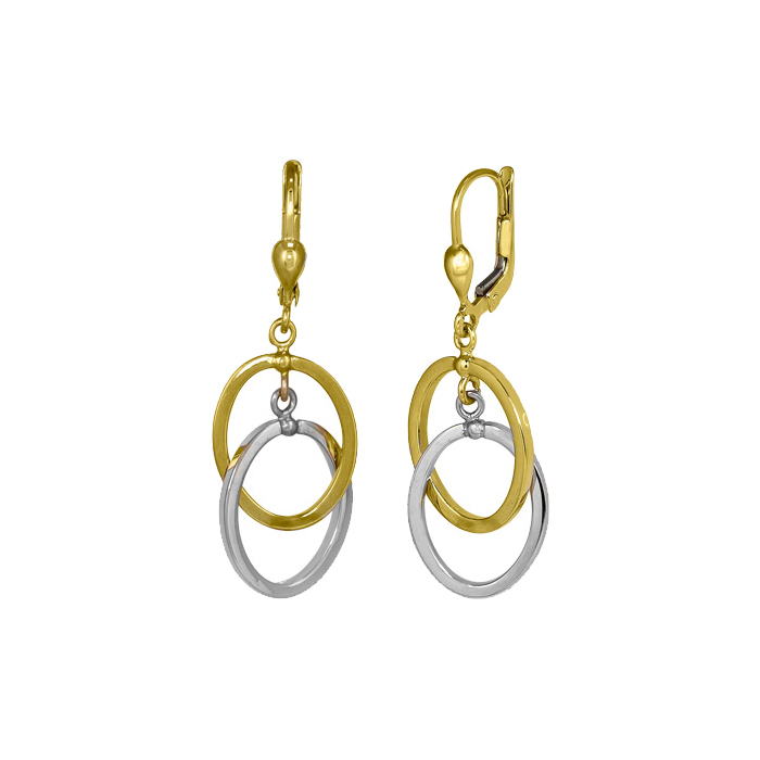 ETECA117-10T-38 10K Two-Tone Gold Double Loop Earrings