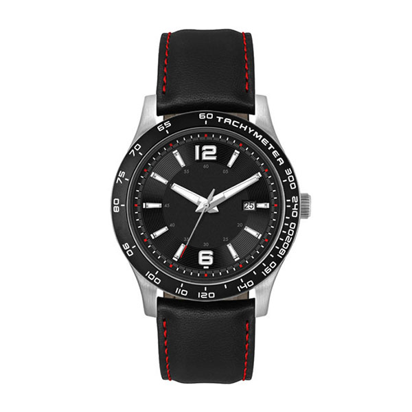 Picture of Matsuda Select MS-525SMR1-00BK 43.5 mm Select Series Sports Watch&#44; Black & Red Strap