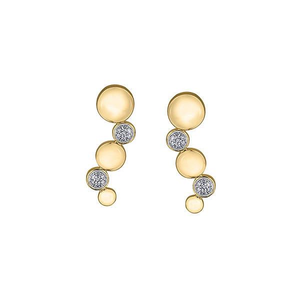 Picture of Cheri J adore EE3622-10-10 Diamond 0.1 Stud Earrings&#44; Gold - 10K Gold