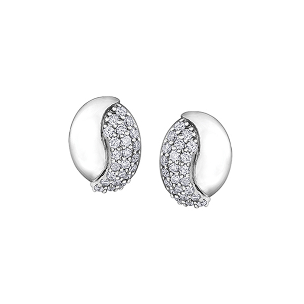 Picture of Cheri J adore EE3640W-28-10 Diamond 0.135&#44; 0.048 & 0.1 Stud Earrings&#44; Silver - 10K White Gold