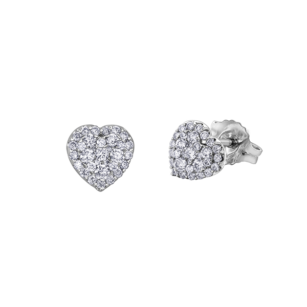 Picture of Cheri J adore EE3816W-33 Diamond 0.09 - 0.155 Stud Earrings&#44; Silver - 14K White Gold