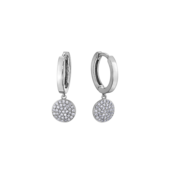 Picture of Cheri J adore EE4008W-30-10 Diamond 0.3 Carat Weight Leverback Earrings&#44; Silver - 10K White Gold