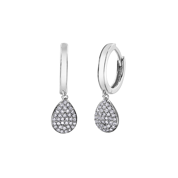 Picture of Cheri J adore EE4030W-30-10 Diamond 0.3 Carat Weight Earrings&#44; Silver - 10K White Gold