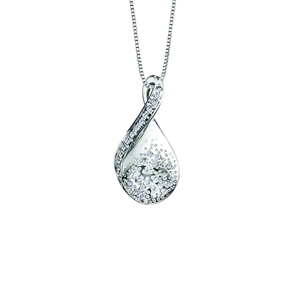 Picture of Cheri J adore PP2509WC-10 Diamond 0.18 Carat Weight Pendant&#44; Silver - 10K White Gold
