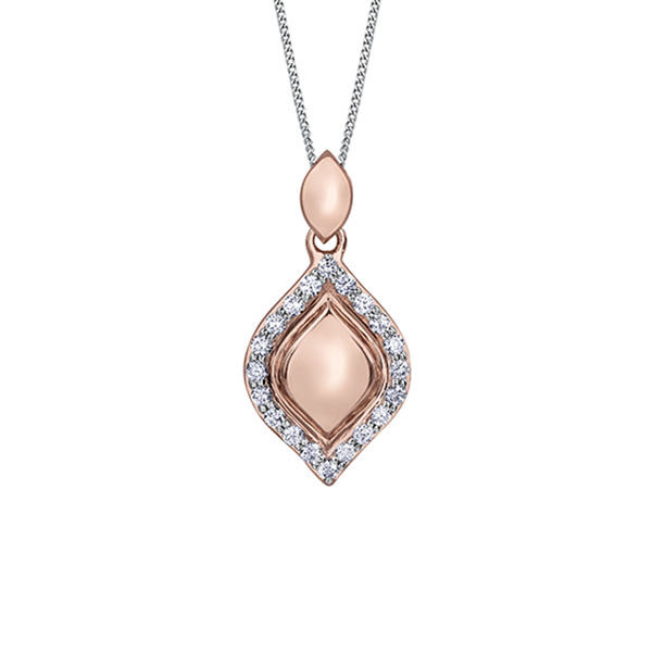 Picture of Cheri J adore PP3402R-25C-10 Diamond 0.25 Carat Weight Pendant&#44; Silver & Rose - 10K White & Rose Gold