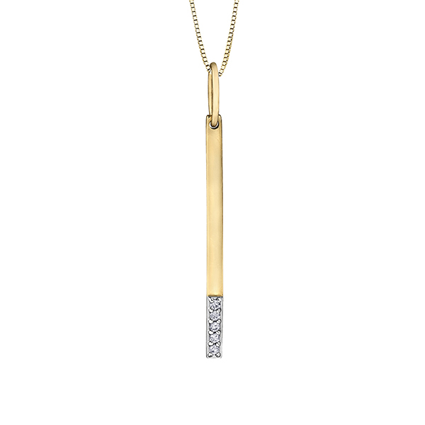 Picture of Cheri J adore PP3460-10C-10 Diamond 0.1 Carat Weight Pendant&#44; Silver & Gold - 10K Gold & White Gold