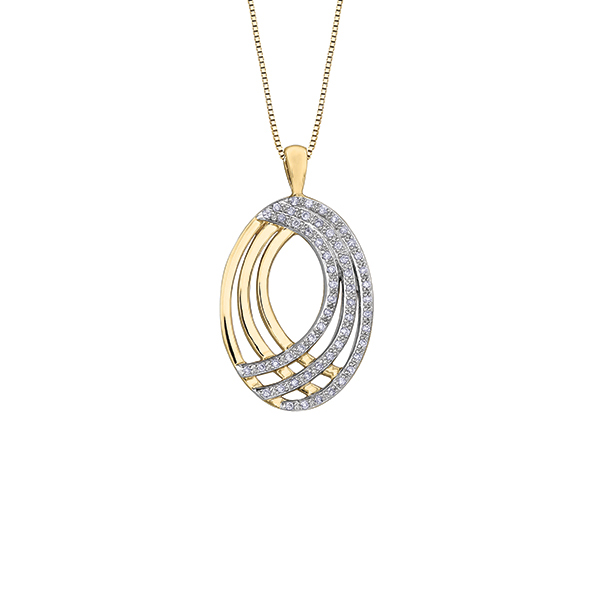 Picture of Cheri J adore PP3558-20C-10 Diamond 0.2 Carat Weight Pendant&#44; Silver & Gold - 10K Gold & White Gold