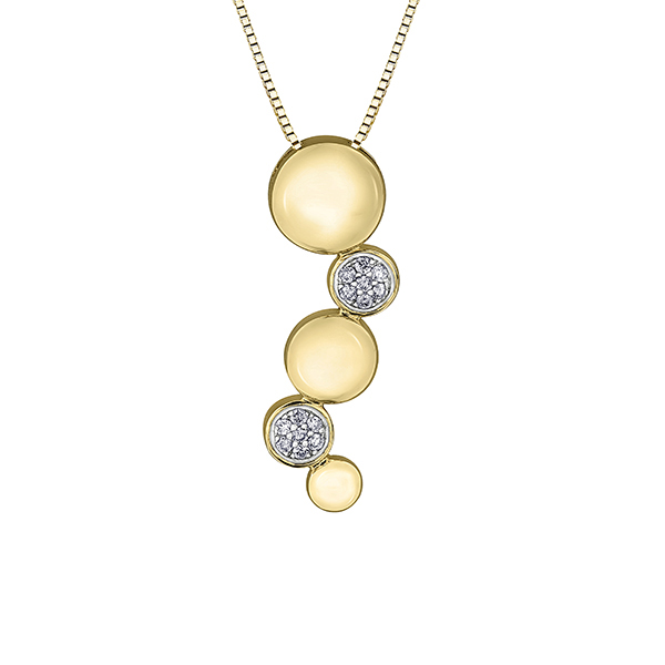 Picture of Cheri J adore PP3622-10C-10 Diamond 0.098 Carat Weight Pendant&#44; Silver & Gold - 10K Gold & White Gold