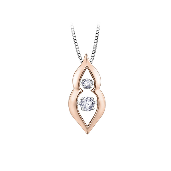 Picture of Cheri J adore PP4164RW-20C-10 Diamond 0.15 & 0.05 Carat Weight Pendant&#44; Rose - 10K Rose Gold
