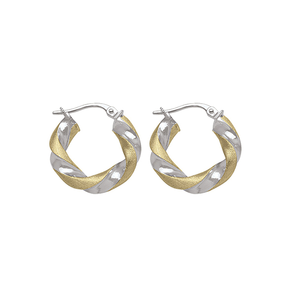 Picture of CJ ESE46-14K-2T 1.8 gm 14K Two Tone Gold Earring&#44; Silver & Gold
