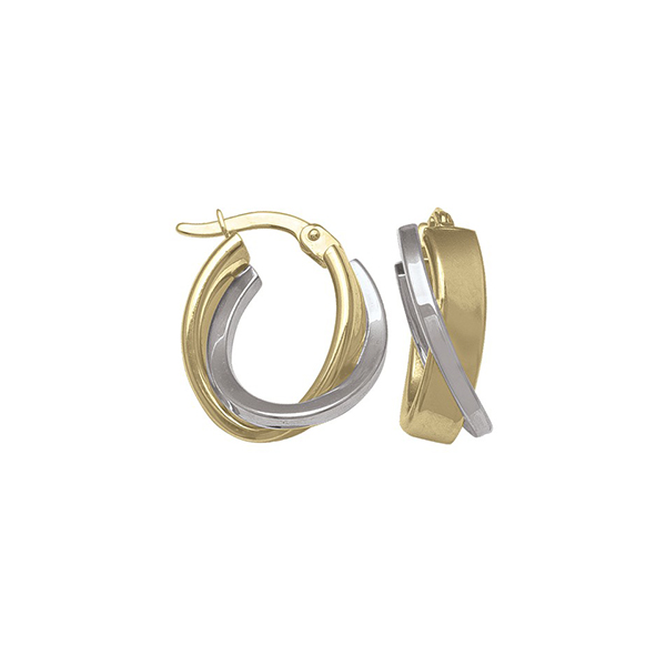 Picture of CJ ETA106-14K-2T 2.4 gm 14K Two Tone Gold Hoop Earring&#44; Silver & Gold