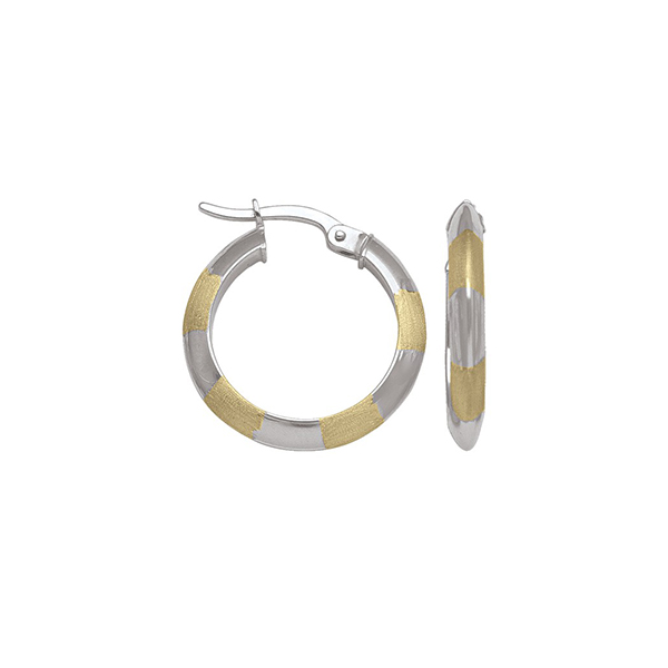 Picture of CJ ETECA189-10K-2T 1.6 gm 10K Two Tone Gold Hoop Earring&#44; Silver & Gold