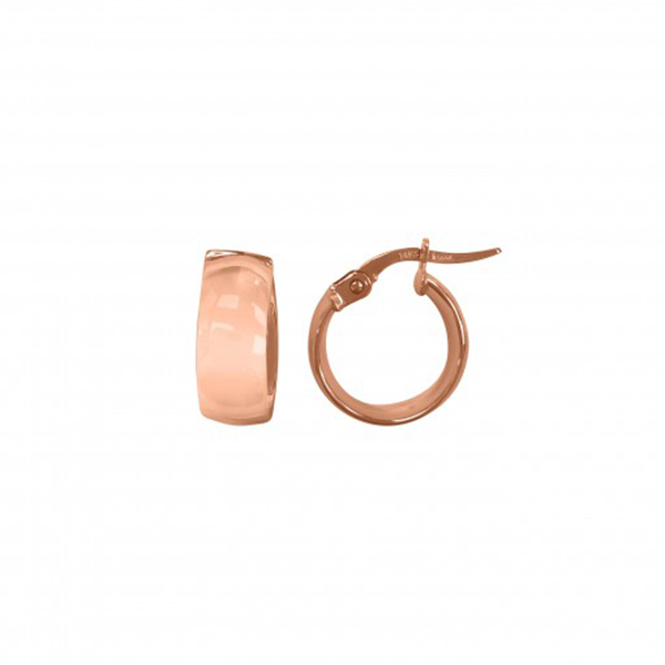 Picture of CJ ETTP12-P-14K 1.3 gm 14K Domed Hoop Earring&#44; Pink & Gold
