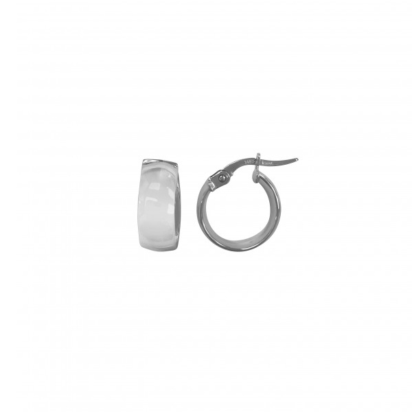 Picture of CJ ETTP12-W-14K 1.3 gm 14K Domed Hoop Earring&#44; White & Gold