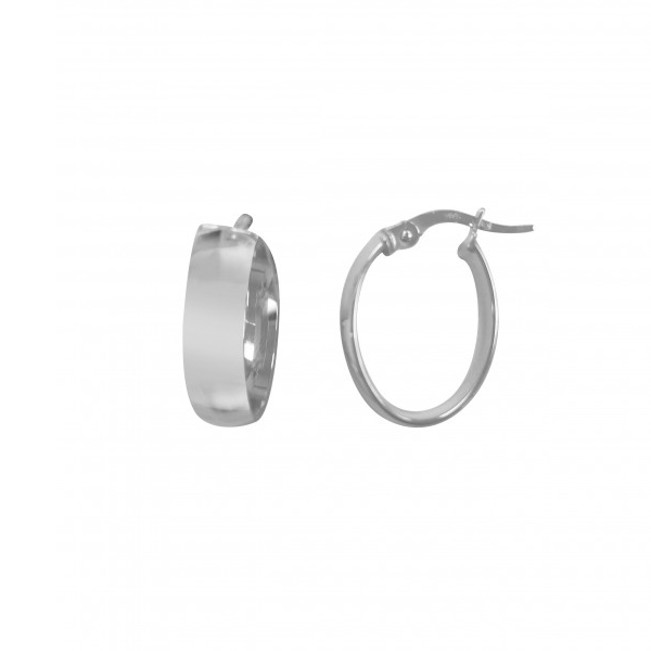 Picture of CJ ETTP14-W-14K 1.6 gm 14K Domed Hoop Earring&#44; White & Gold