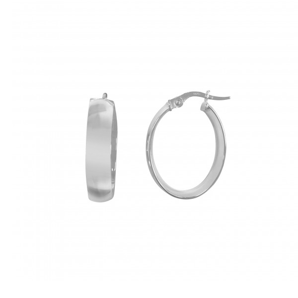 Picture of CJ ETTP15-W-14K 1.9 gm 14K Domed Hoop Earring&#44; White & Gold
