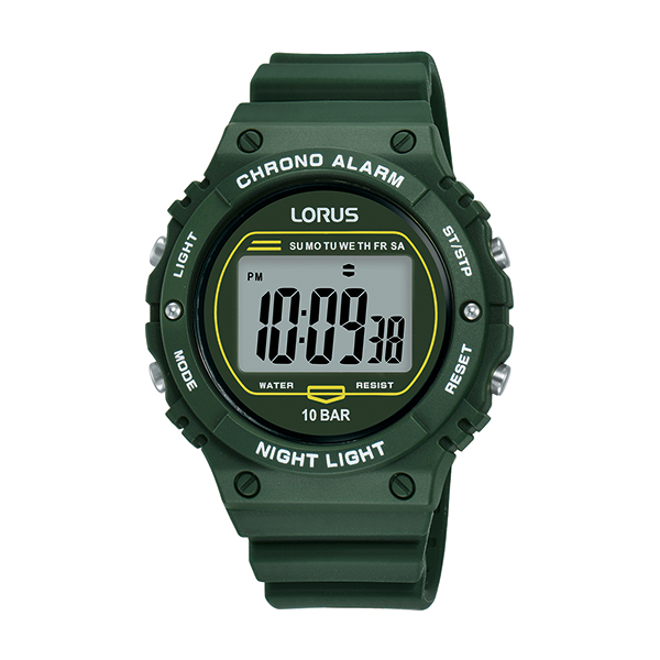 Picture of Lorus R2309P Digital Chrono Alarm Watch, Navy Green