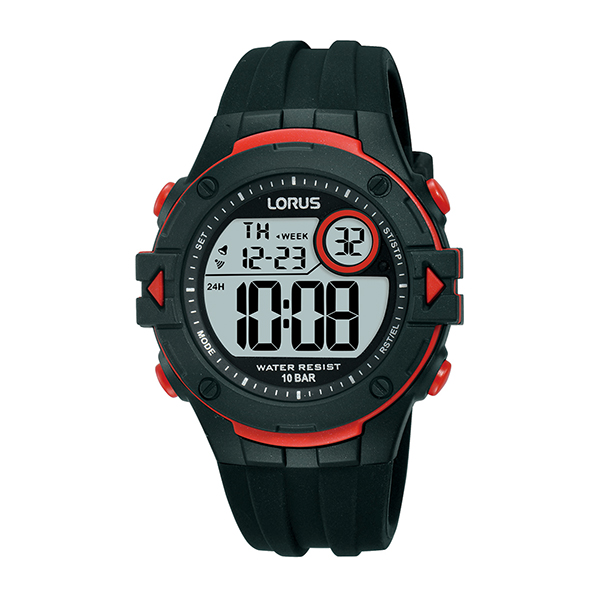 Picture of Lorus R2323P Digital Chronograph Watch&#44; Black & Red