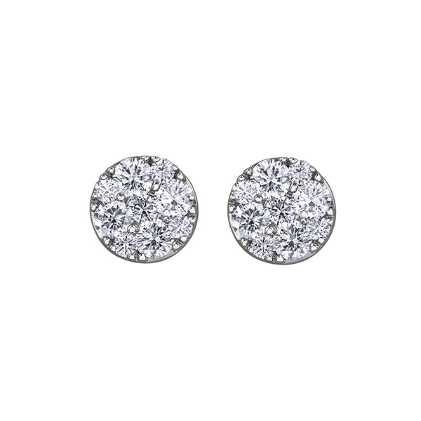 Picture of Cheri Jadore EE3716W-50 0.05-0.36 Carat 14K White Gold Diamond Stud Earrings in Silver