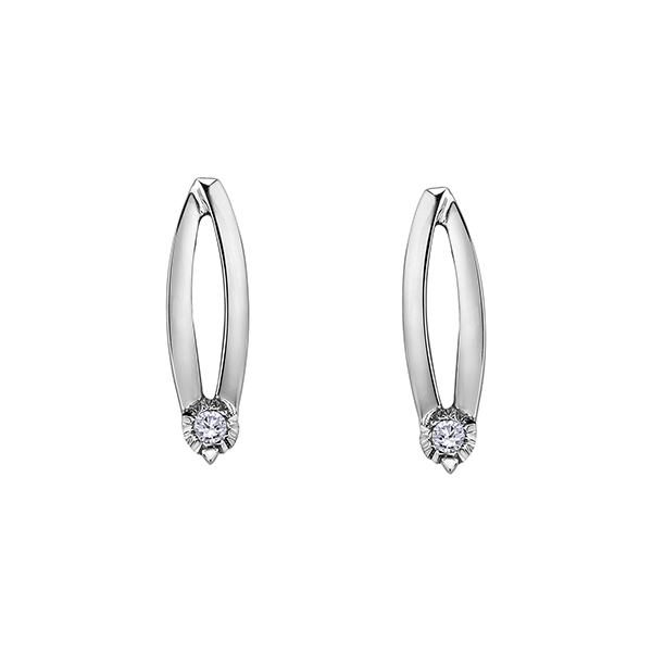 Picture of Cheri Jadore ELU26140W 0.04 Carat 10K White Gold Diamond Earrings in Silver