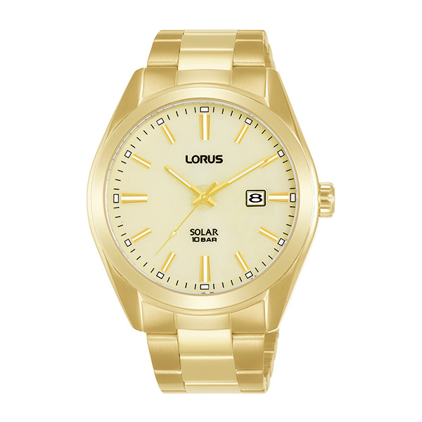 RX338A 42 mm Men Solar Classic Watch, Gold -  Lorus