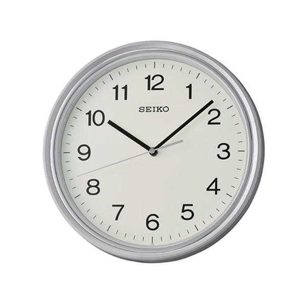 Clocks QHA008S 10.87 x 1.87 in. Dia. Classic Wall Clock, White -  Seiko