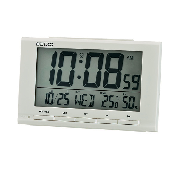 Clocks QHL090W 3.75 x 5.75 in. Desk Digital Alarm Clock, White -  Seiko